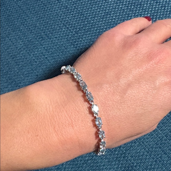 Zales Jewelry - Zales Silver and Blue Gemstone Bracelet